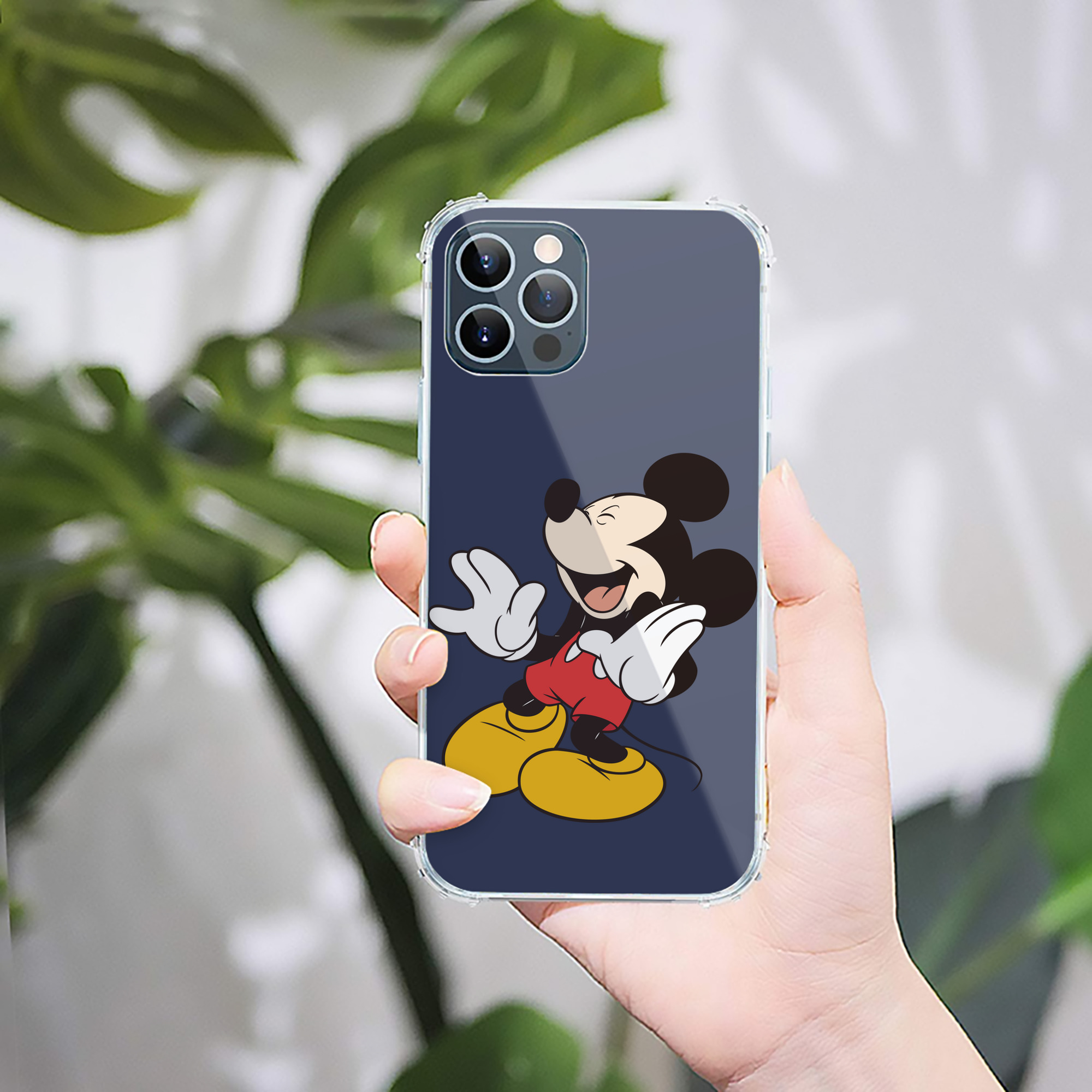 （画像用） ミッキーマウス Mickey Mouse 【iPhone 12シリーズ対応】透明スマホケース（クリアソフトケース）